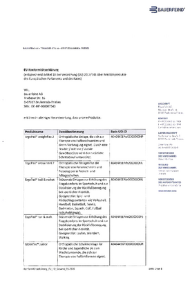 Konformitätserklärung - Fußorthopädie Konformitätserklärung - Fußorthopädie