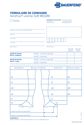 Formulaire de commande sur mesure - VenoTrain ulcertec
