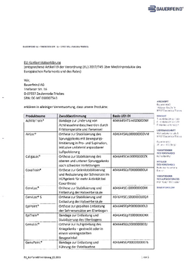 Konformitätserklärung - Orthopädie Konformitätserklärung - Orthopädie